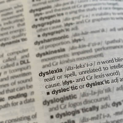 Dyslexia defined in a dictionary